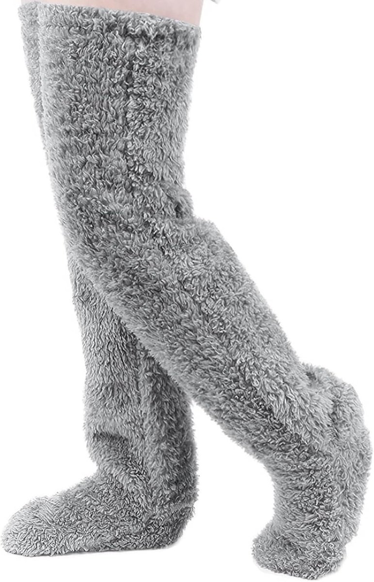 Pluche overknee-sokken, wollig, pluche overknee-sokken, knuffelsokken