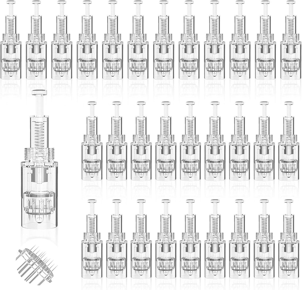 30 stuks microneedling naalden, vervangende dermapen, 12 pins micro nano-naalden, cartridges, reserveonderdelen, micronaalden, naaldpatronen, dermapen, microneedling apparaat, reservenaalden voor