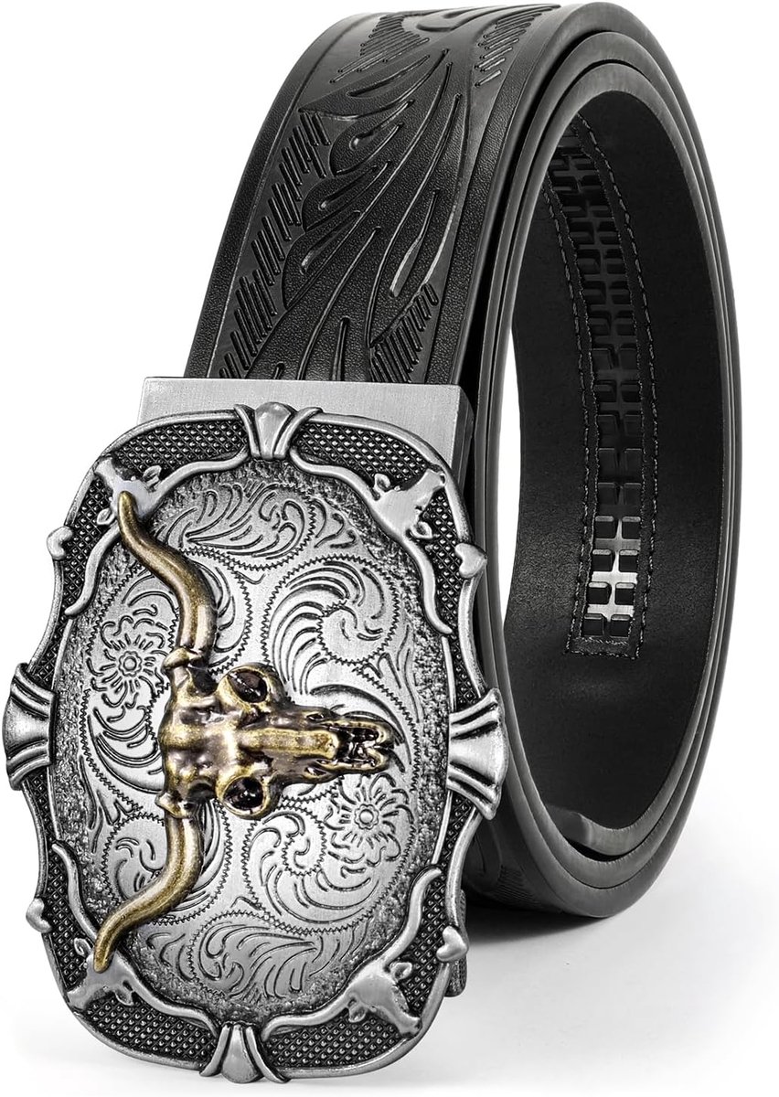 Heren Ratchet Western Riem Lederen Cowboy Riemen voor Mannen met