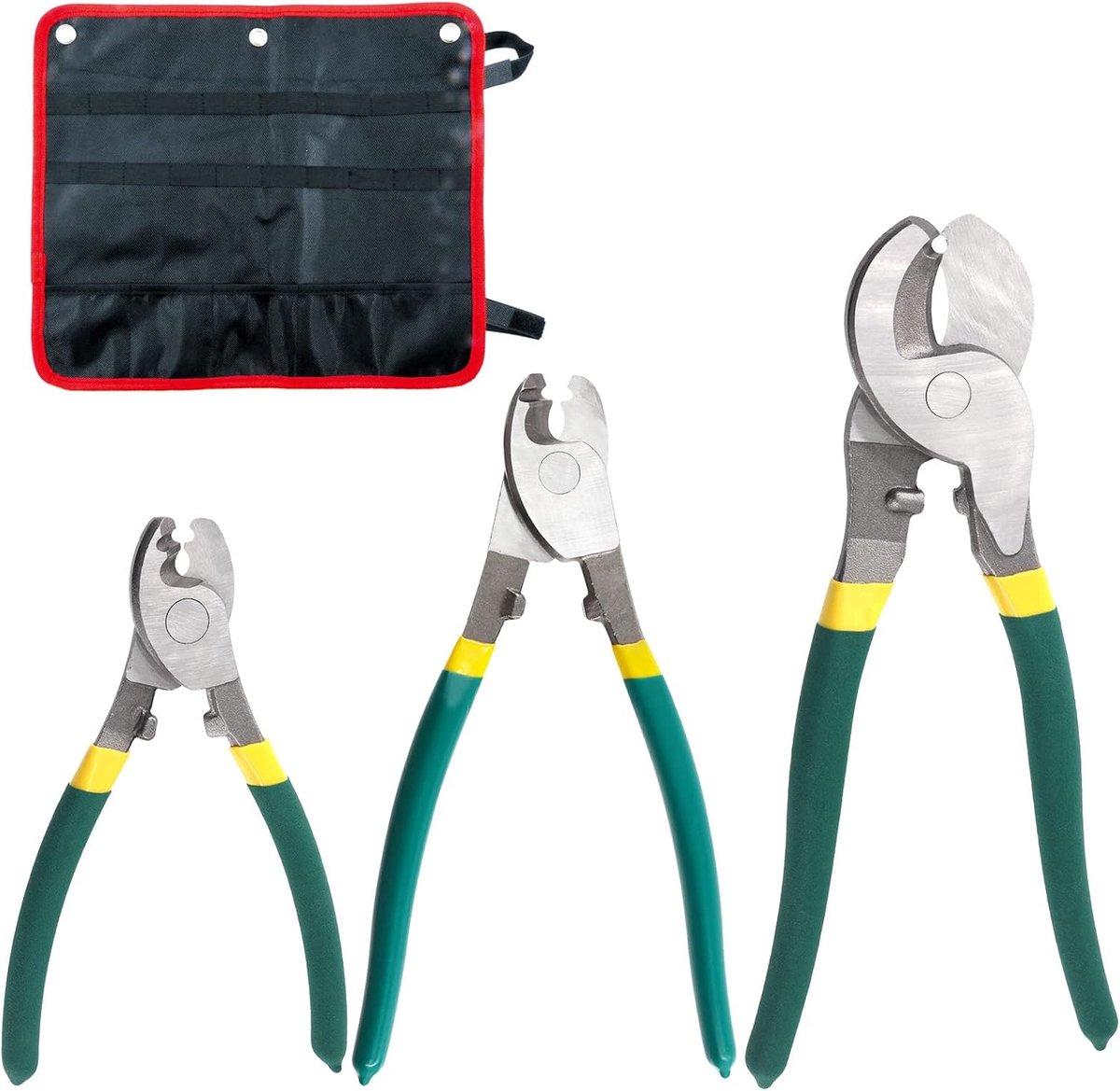 3 STKS Heavy Duty roestvrij staal 15 cm 8 inch 10 inch kabelsnijders kit, kabeldraadsnijders met hoge hefboomwerking, draadsnijder voor het snijden van aluminium, koper, draad,
