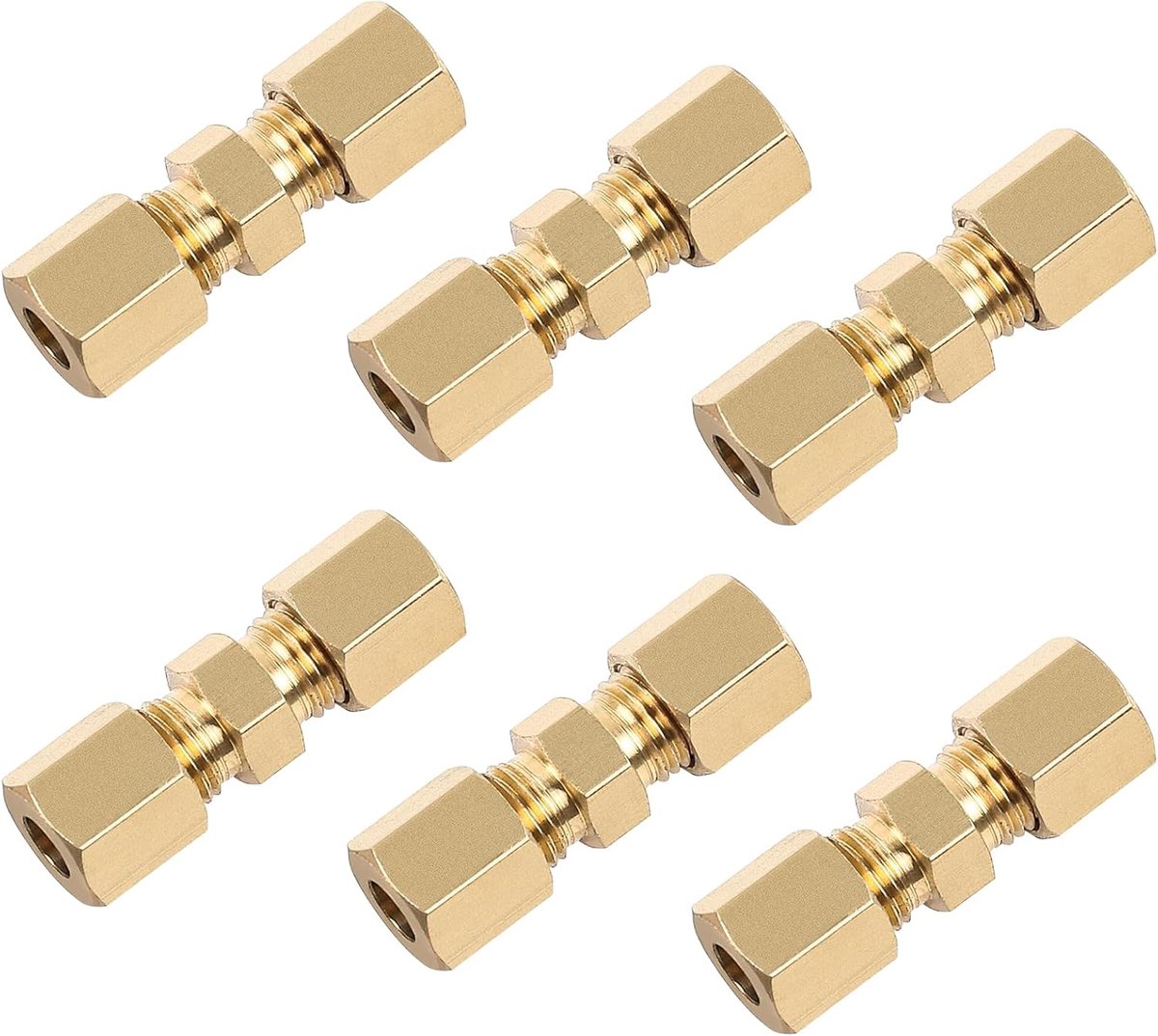 remleiding koppelstuk, 3/16 remleiding koppelstuk Ø4,75mm, kant-en-klaar bewerkt uit koper staal (6 stuks)