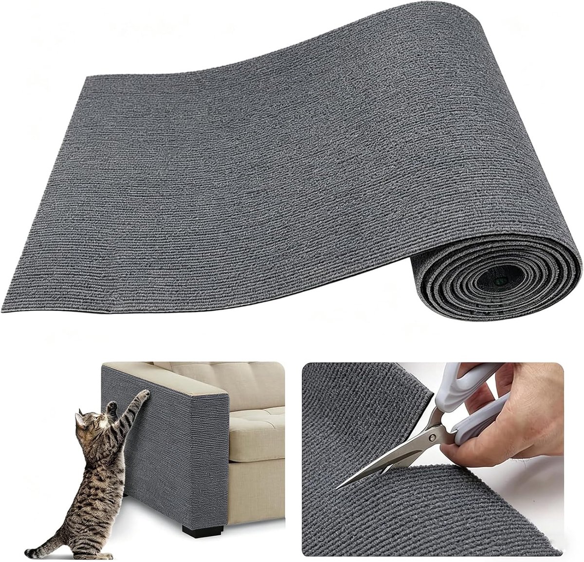 zelfklevend krabtapijt kat muur krasbescherming bank kattenbescherming kattenkrabmat tapijt bedekt 40 x 200 cm kat bank bescherming van DIY kat klauwen kattentapijt (donkerblauw, 40 x 200 cm)