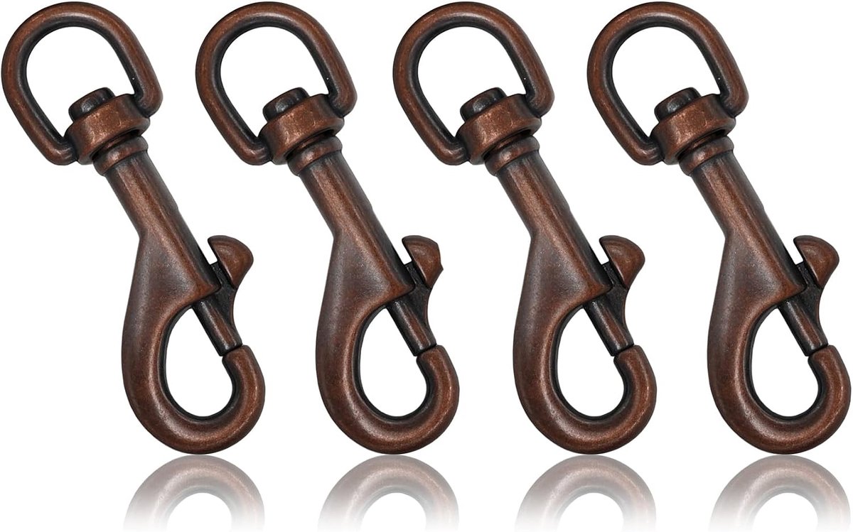 Karabijnhaak met draaischarnier in set, boutkarabijnhaak voor hondenhalsband, stalen karabijnhaak, voor Paracord 550 hondenriem, klikkarabijnhaak, draaikop, zinklegering, metalen design