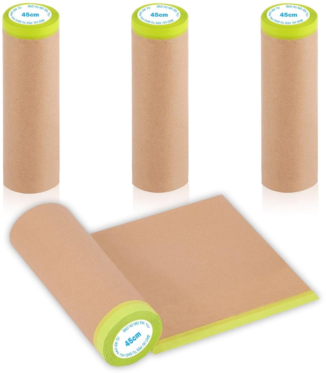 afdekpapier, afdekpapier met zelfklevende strips, 2-in-1 zelfklevend