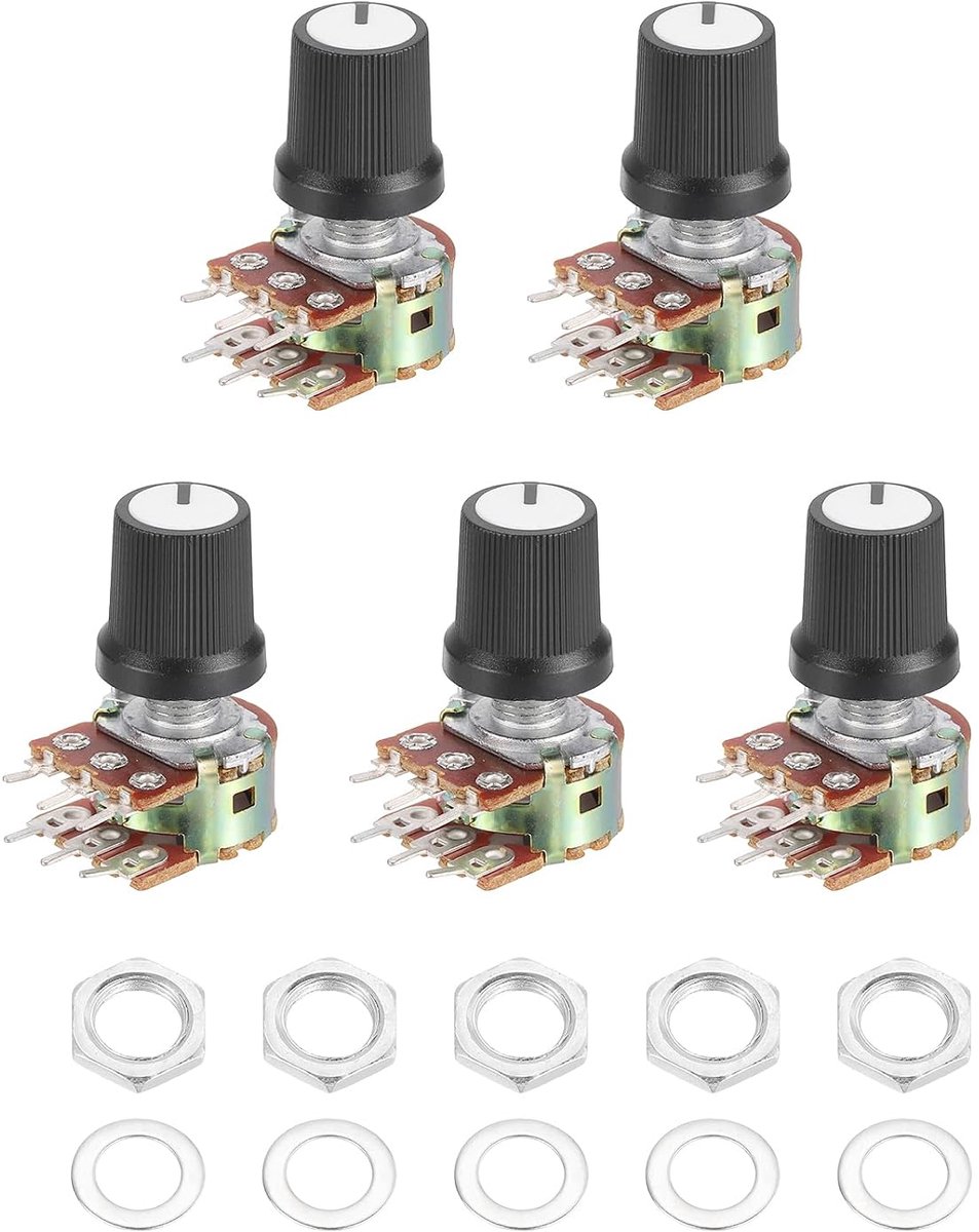 5 Set Wh148 B10K Ohm potentiometer, draaipotentiometer, audio, dubbel