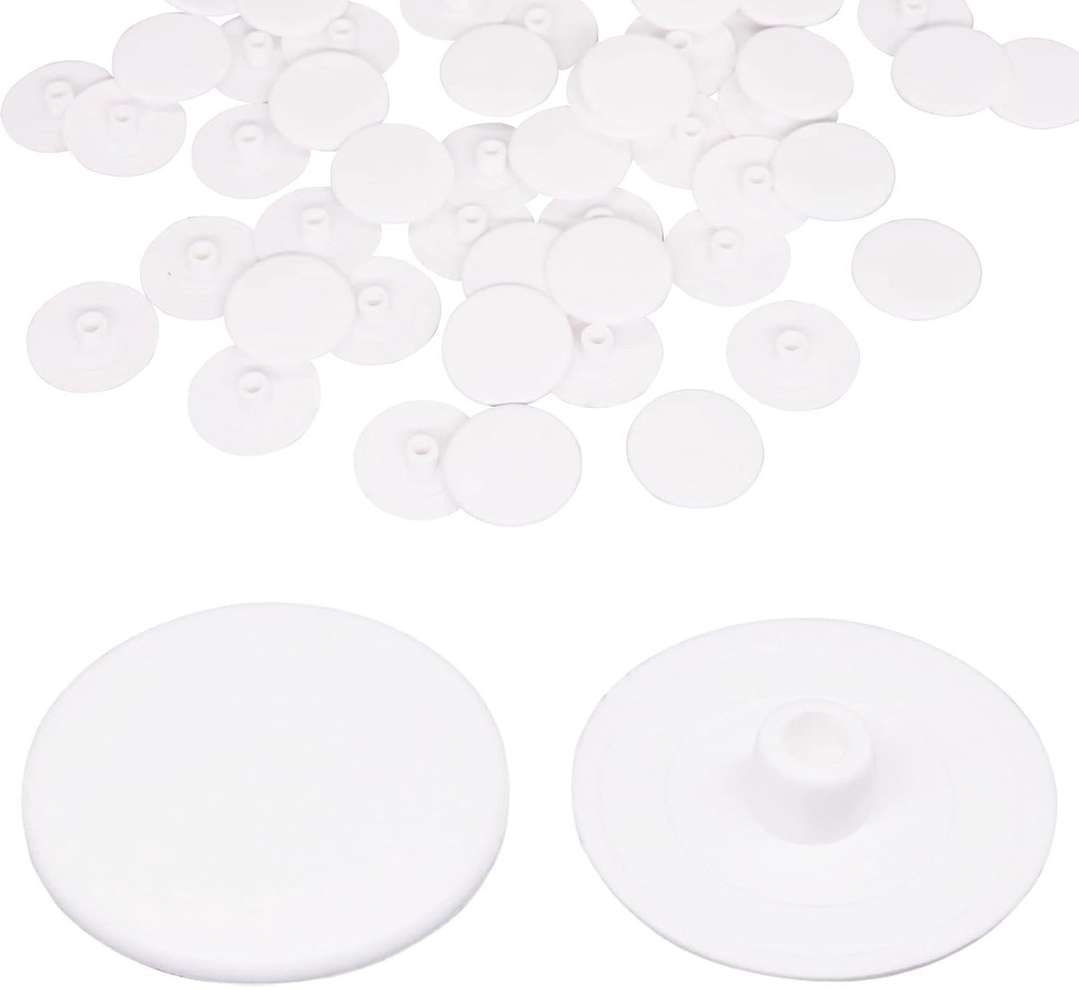 (100 stuks) Witte plastic afdekdoppen 18 mm, plastic doppen voor