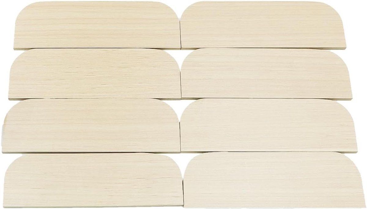 8 stuks houten panelen met dubbelzijdige tape, houten
