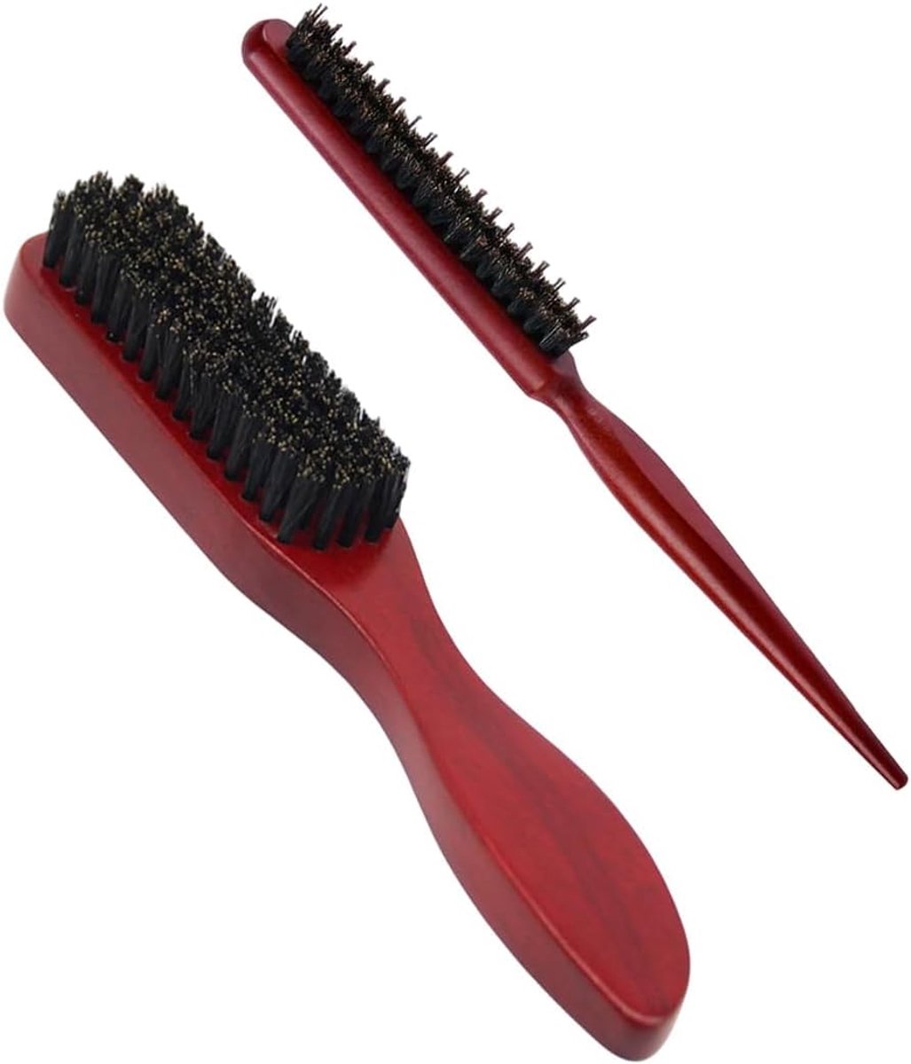Haarborstels voor haarstyling, 2 stuks, wildzwijnhaar, borstel voor