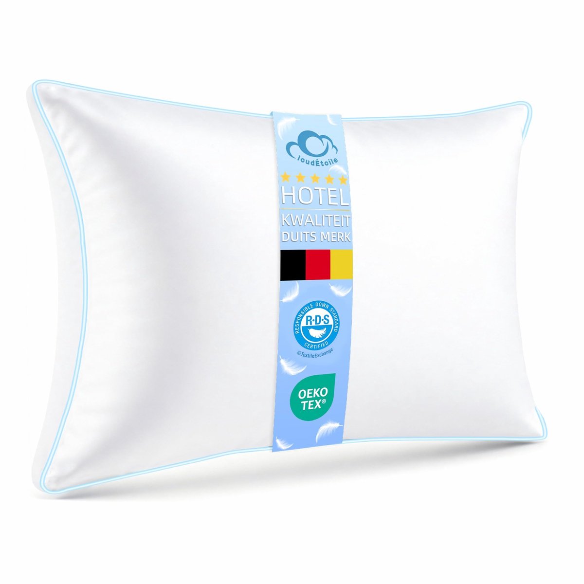 SnelShoppen - CloudÉtoile Kussen 50x70 Dons en Veren Hoofdkussen - Luxe Donskussen Hotelkwaliteit - 3-Kamer Slaapkussen Ökotex-gecertificeerd - Ideaal