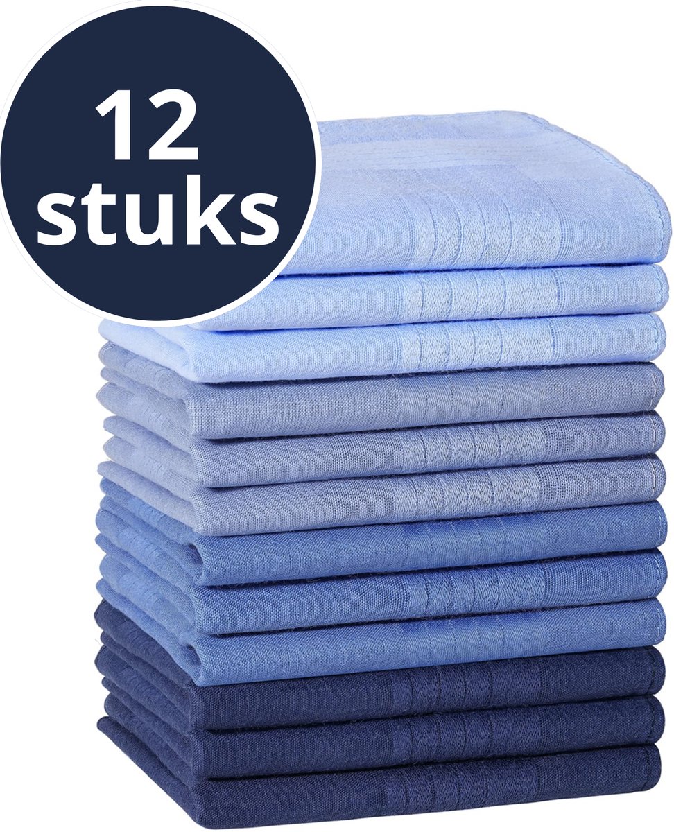 Zakdoeken Heren Set - 12 Herenzakdoeken - 100% Katoen - 40x40 cm - Zakdoekjes - Boeren zakdoek / Boerenzakdoek