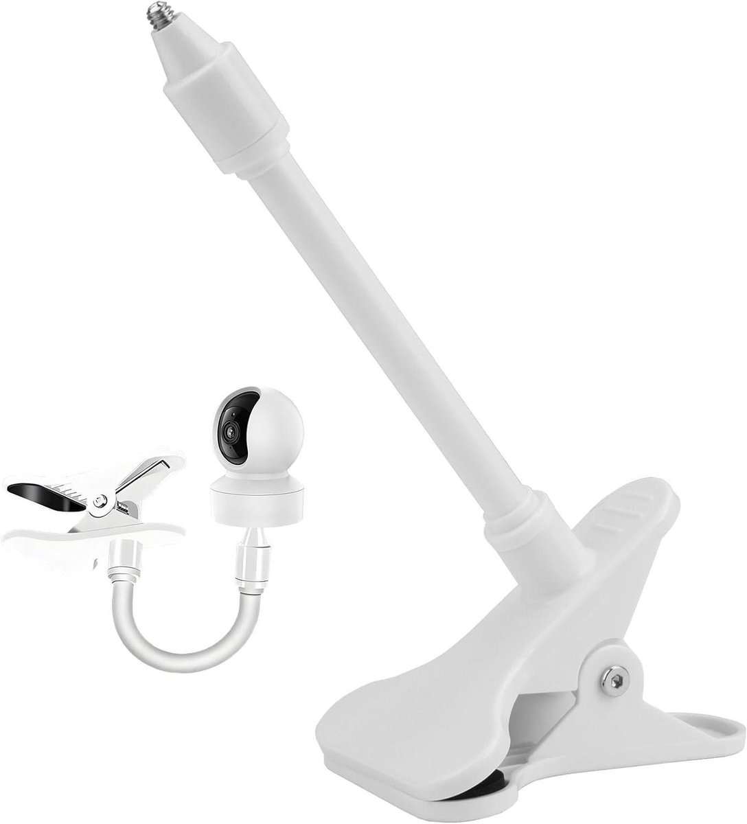 Babyfoon Houder - Clip Mount - Babykamer Monitoren - 360° Instelbaar - 10.9 x 7.5 x 17.5 cm - Wit