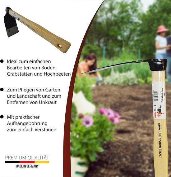 SnelShoppen - Beetschoffel Tuinschoffel Korte Hak met Houten Steel 33 cm Essenhout Breed Blad voor Tuin en Groentetuin van Snelshoppen — afbeelding 5
