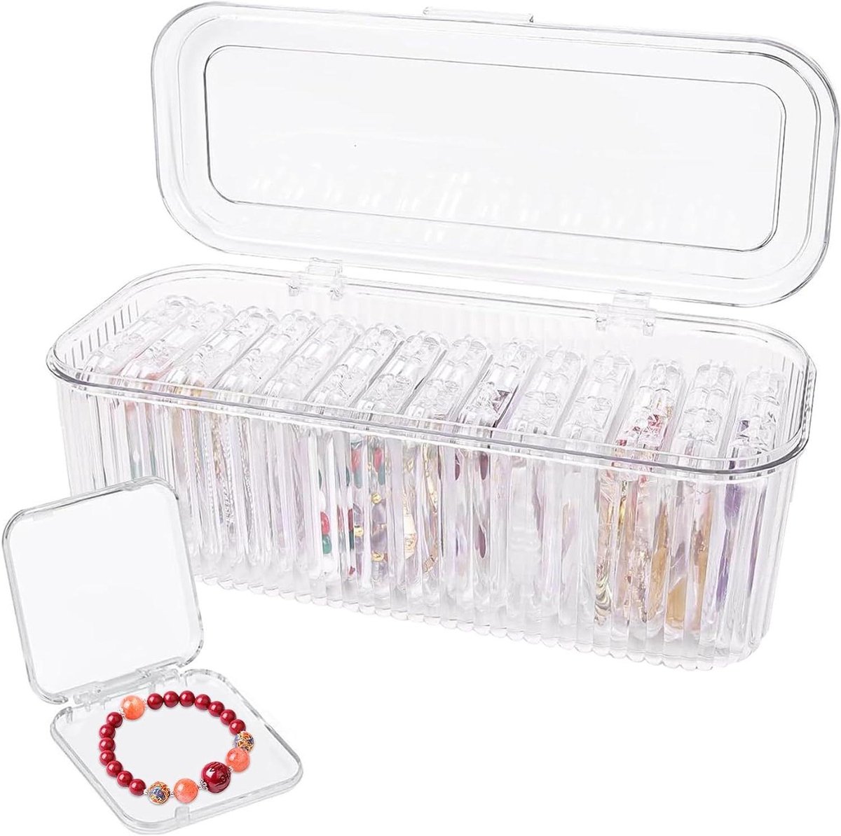 Nagelopslag Organizer - Nageldispenser Transparant - Hobby en Knutselen - 14 Kleine Vakken - 20.3x10.9x6.8 cm - Transparant