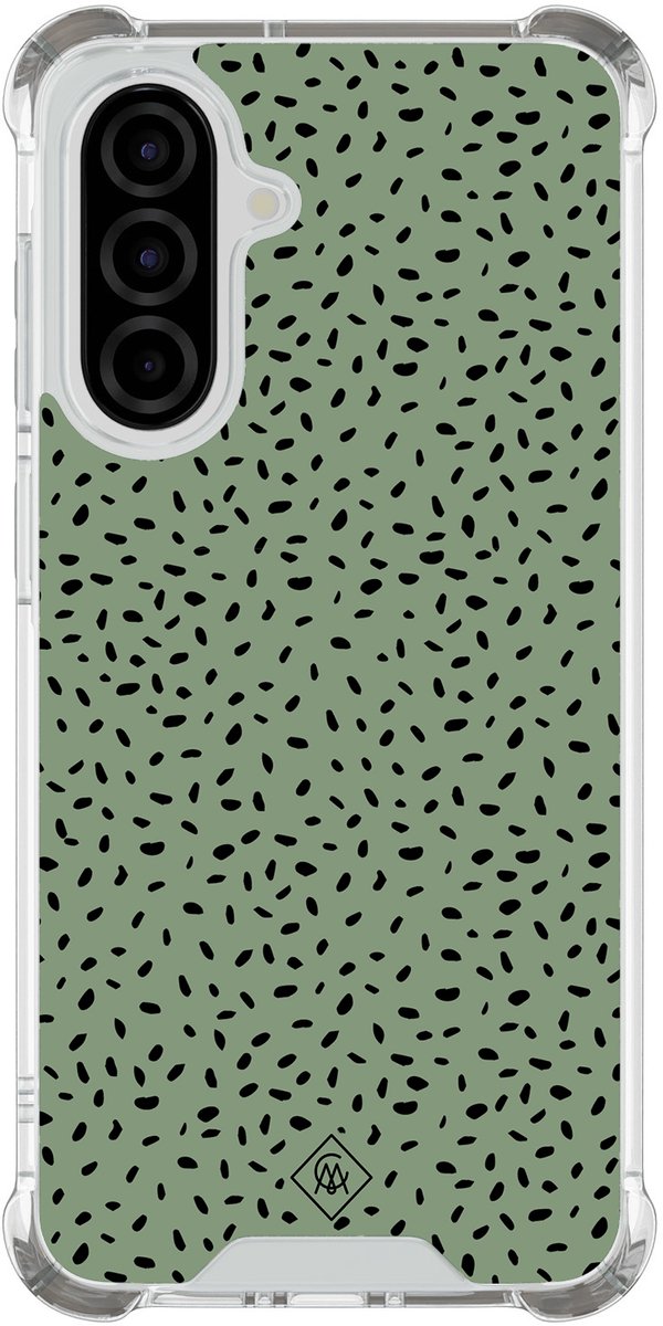Casimoda® hoesje - Geschikt voor Samsung Galaxy A37 - Green Confetti - Shockproof case - Extra sterk - TPU/polycarbonaat - Groen, Transparant
