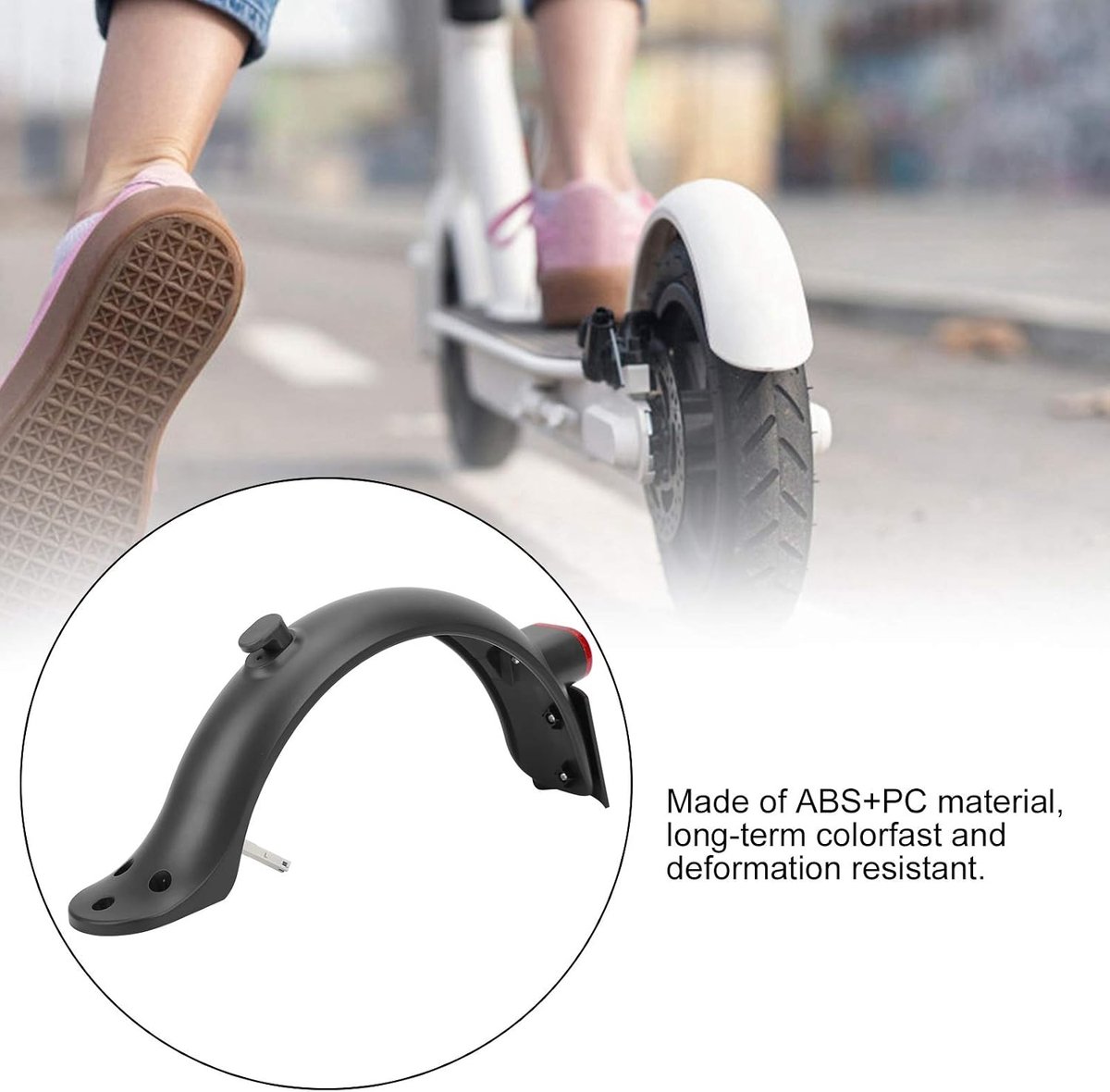 SnelShoppen - Achterspatbord voor Elektrische Scooter met Achterlicht, Vervangingsaccessoires voor M365 PRO 2, Duurzaam en Eenvoudig te Installeren, A