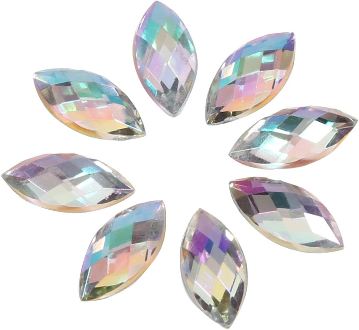 SnelShoppen - 500 Stuks AB Rhinestones Acryl Strass Steentjes voor Naaiwerk, Kledingaccessoires, Meerdere Kleuren, Shiny en Duurzaam