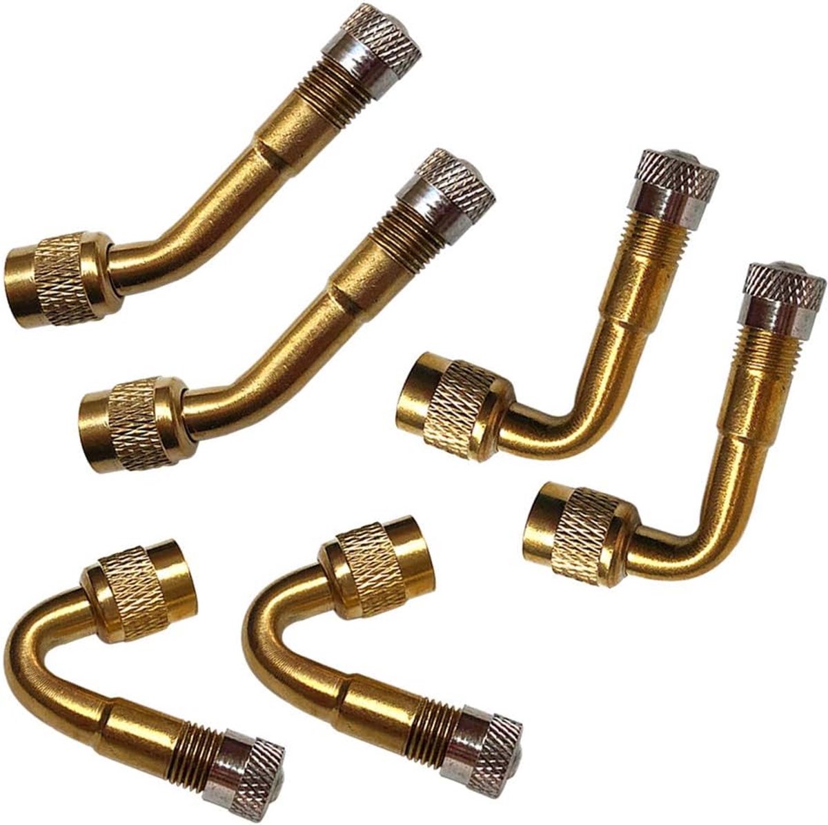 6Pcs Professional Tire Valve Extension Adapter Set, Tyre Adjustment Extension, Brass Air Tire Extension Schrader Valve - ShopVlot