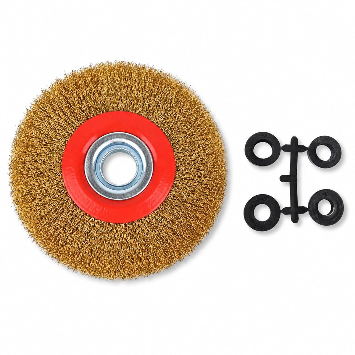 TopHomer Round Metal Wire Brush 125 mm of Steel Wire - 4 Adapters 13/16 mm - ShopVlot