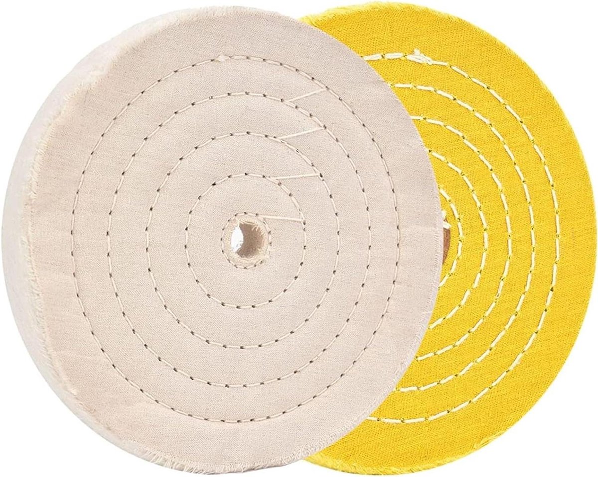 Polijstschijven Set - Polijstwielen Buffing Wheels - Metaal Oppervlakken Polijsten - Gestikt Robuust Ontwerp - 150 mm x 12.7 mm