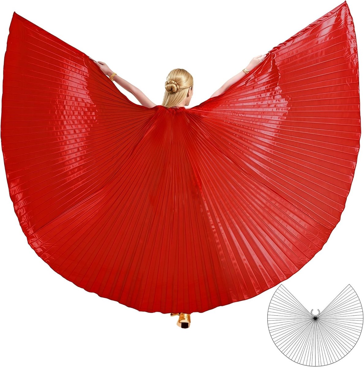 Unisex Isis Wings voor Belly Dance en Halloween, Cape met Sticks voor Carnavalskostuum en Cosplay Party