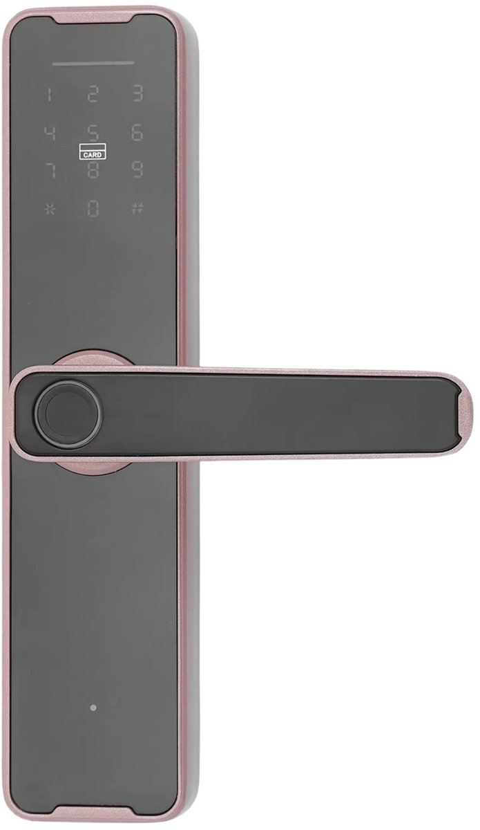 Slim Vingerafdruk Deurslot - en Kantoordeuren - Roségoud, Metalen Behuizing - Sleutelloze Toegang met App - voor Huis