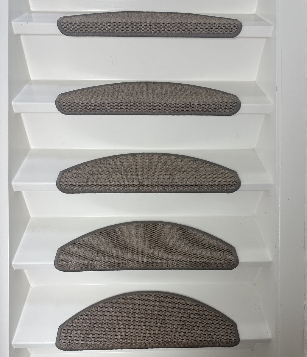 Elite Trapmatten - 15 stuks - Sisal look - Taupe - 56x17x3,5cm - Trapmatten - halve maantjes