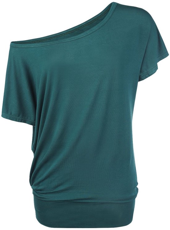 R.E.D. Rock-Engineered Design Groen basic shirt met korte mouwen - Dames - M