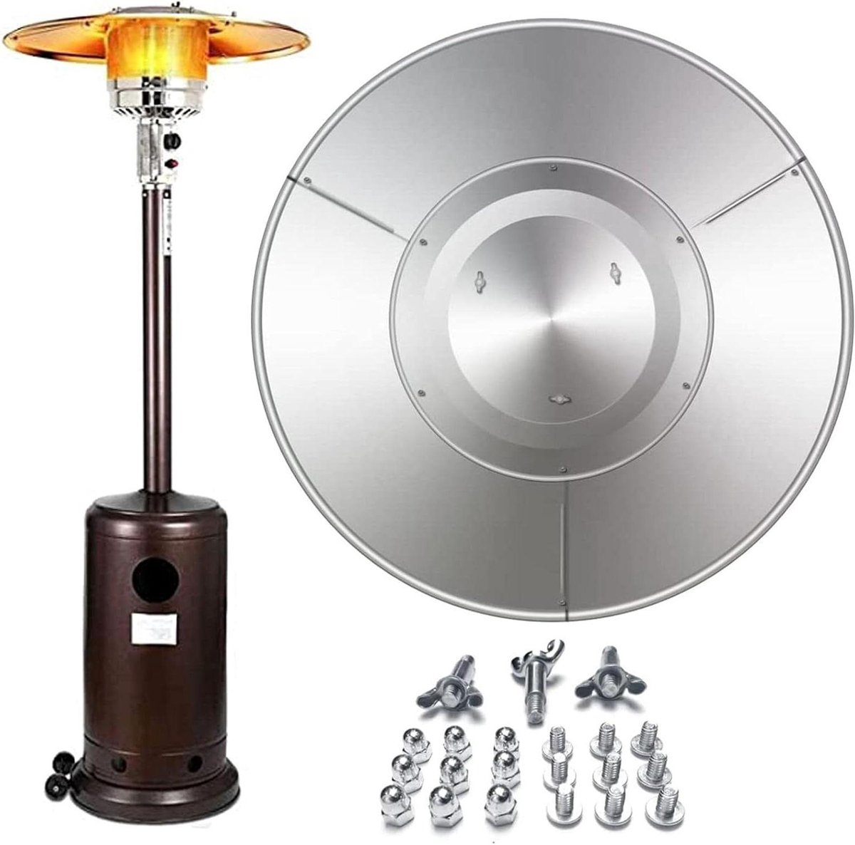 Terrasverwarmer Reflectorscherm - Warmte Reflector - Energie Besparen - Universeel Geschikt - 33 inch diameter - Aluminium