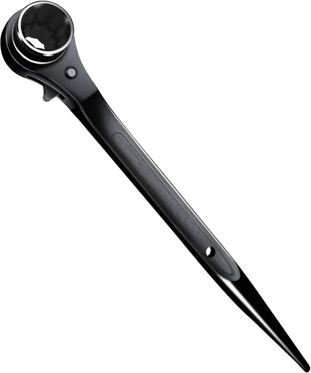 19 * 21mm Ratchet Podger Steiger Sleutel Zwart Chroom Steigerwerk Opricht Spud Sleutel Moersleutel Industrieel Gereedschap voor Mechanisch Onderhoud Bewerking