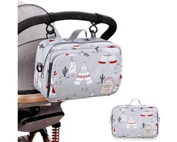 Mandarinmelon Tas voor kinderwagen, klein, met luiertas, organizer voor kinderwagen en kinderwagen, multifunctionele - ShopVlot
