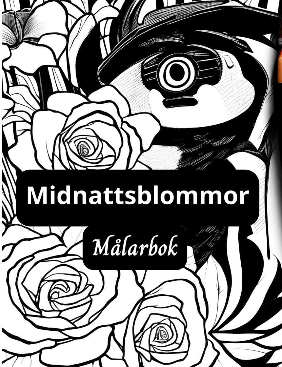 Målarbok: 50 Unika Blommönster För Vuxna Med Svart Bakgrund För Att Lindra Stress Och Koppla av