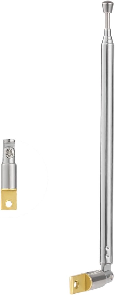1 Stuk Telescopische Antenne Radio 5 Secties 37.3CM/14.69Inch Draagbare Telescopische Antenne Vervanging voor TV Radio AM FM Stereo Ontvanger