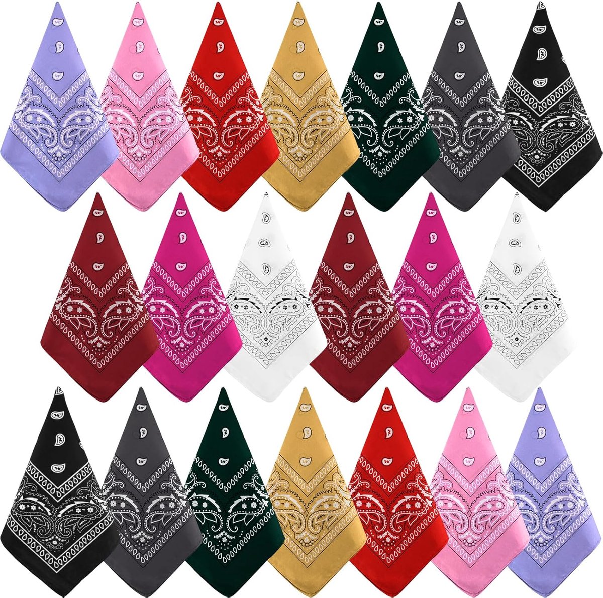 10/20Pcs Paisley Bandanas Diverse Bandanas Cowboy Polyester Hoofdbanden Vierkante Sjaal Hoofddeksels