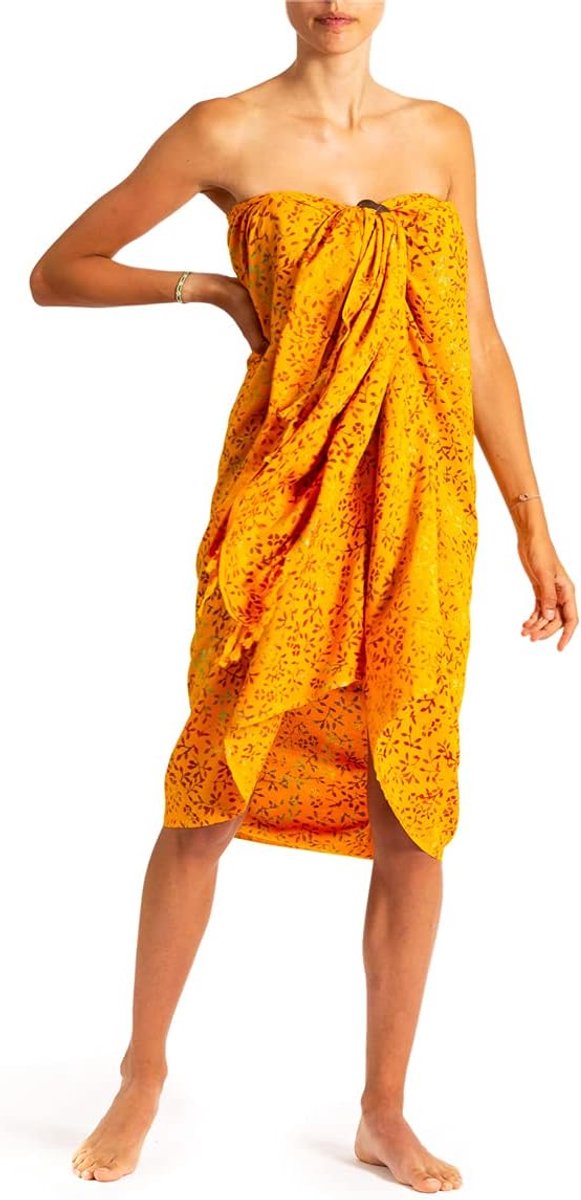 Sarong B303 orange leaf, L