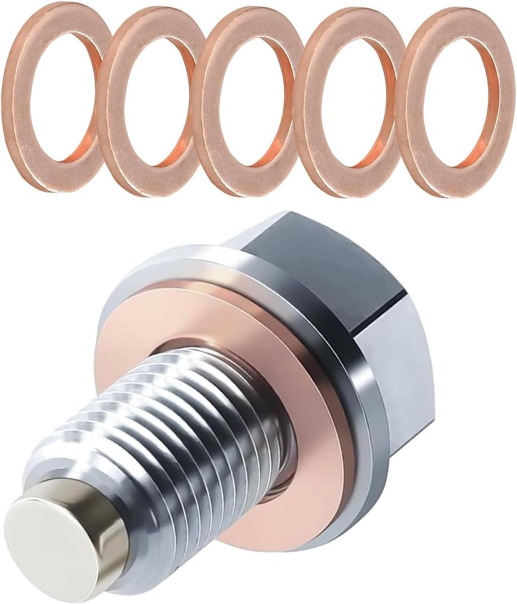 Olieaftapplug met Koperafdichtringen Carterolie Aftapplug voor Auto Motor, Neodymium Magneet Motorbescherming(M14x1,5)