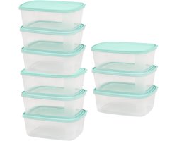 Snap-On luchtdichte deksel 2000ml (2 liter) voedselopslagcontainer - maaltijdbereidingscontainers - lekbestendig - magnetron vriezer vaatwasmachinebestendig herbruikbaar - 9 pack diepvriesdozen
