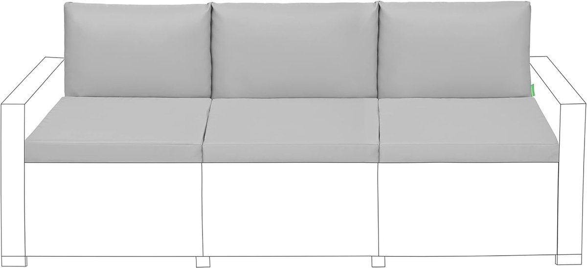 Outdoor zitkussen pads voor Keter Allibert California Rattan meubelen | Waterbestendig pad | Zacht en duurzaam polyester | Makkelijk schoon te vegen | Lichtgewicht opvulling (Grijs, 6)