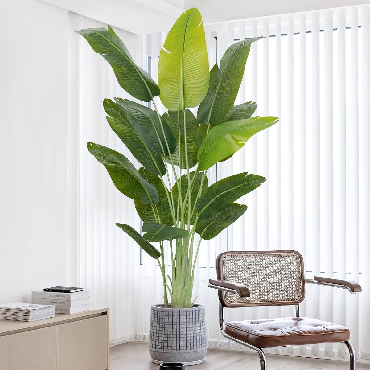 SnelShoppen - Grote Kunstmatige Paradijsvogel Plant 200cm - Tropische Palm met 15 Bladeren - Perfecte Kunstmatige Planten in Pot voor Binnen en Buiten