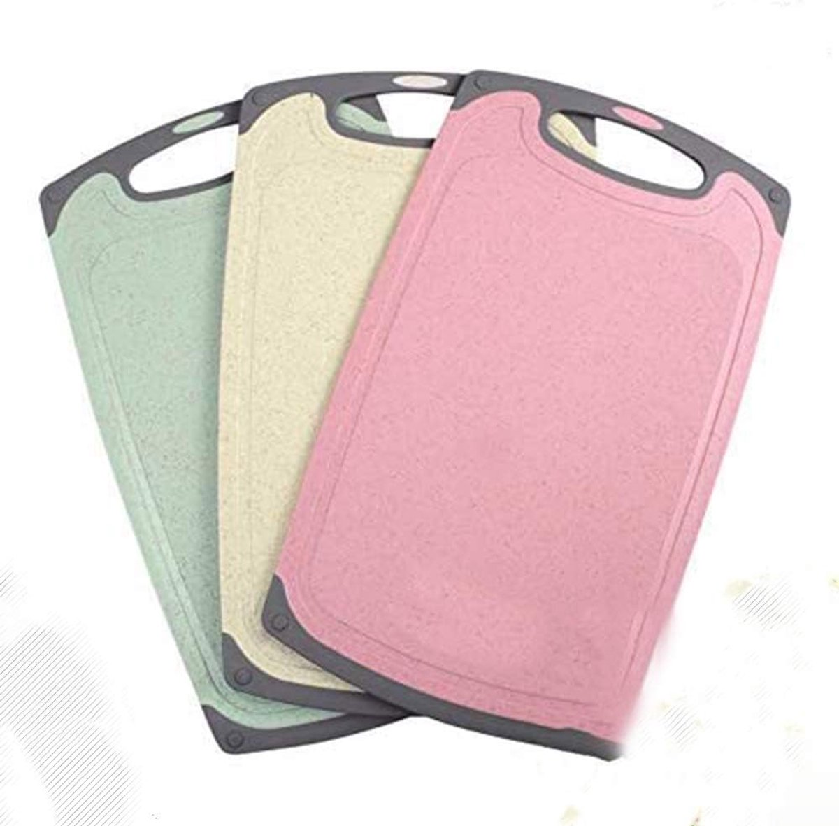 (3-delige set) -antislip eco-snijplank, BPA-vrij, vaatwasmachinebestendig, gemakkelijk te grijpen, niet poreus