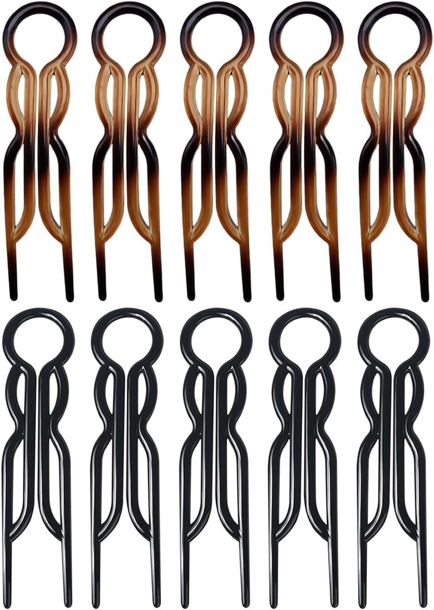 10 stuks U-vormige haarvork, kapselhulp, acryl haarclip, haarspeld, Franse haarpin voor knot en opgestoken kapsels, stabiele haarfixeerder voor elegante insteekkapsels, ideaal voor dagelijks