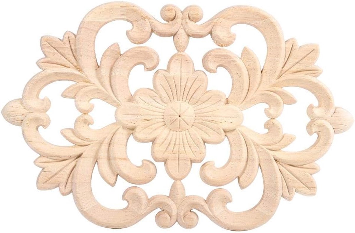 Meubels Onlay Applique, MAGT 1 St Europese Stijl Rubber Hout Ongeverfd Deur Carving Sticker voor Thuis Deur Kast Decoratie (22 * 14 CM)