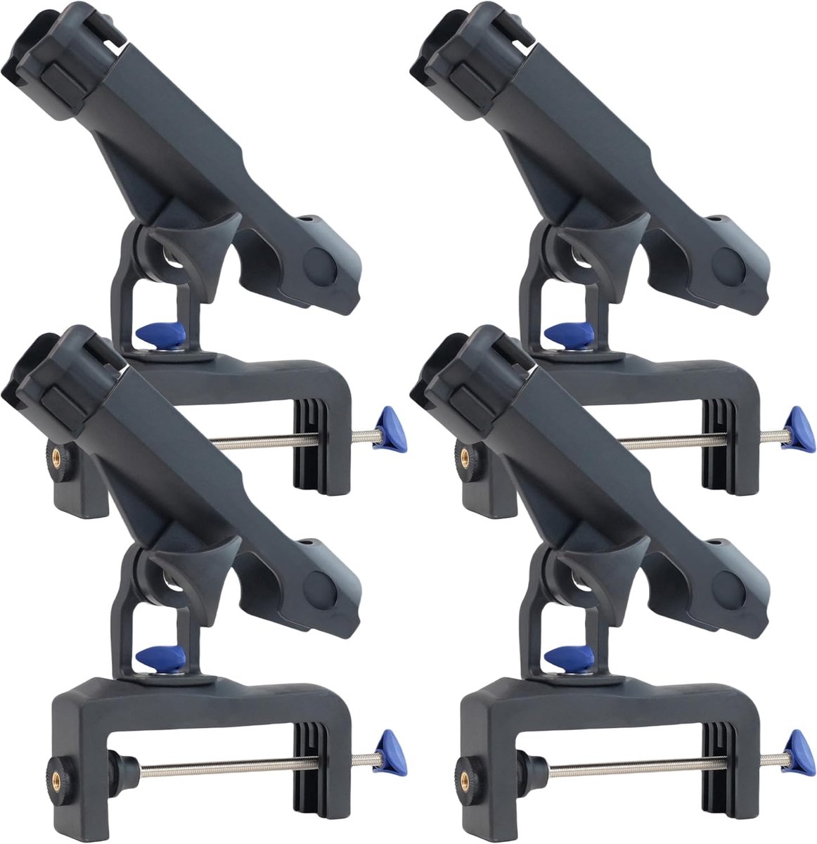Hengelhouder met grote klemopening, 360 graden verstelbare hengelrekken, vouwhouder (RH30-4Pack)
