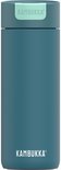 Kambukka thermosbeker in peacock blue met mintgroen deksel met logo.