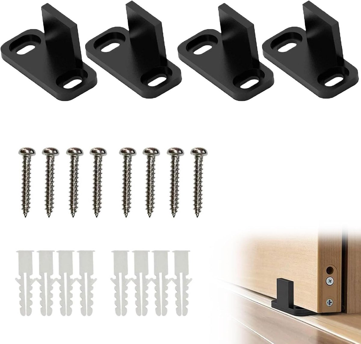 Bodenführungen für Schiebedeuren 4 Stuks 4.2 x 1.8 x 2.2 cm Geleiding Schuifdeur,Schuifdeurgeleiding op de Vloer,Loopgeleiderail,Verstelbare Bodemrolgeleiding,Vloergeleiding Voor Schuifdeur
