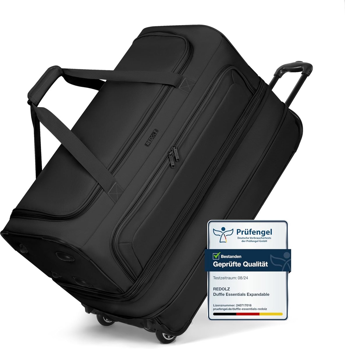 Duffle tas met wielen 98L - Uitbreidbaar - Lichtgewicht 2.8kg - Perfect voor lange reizen - ShopVlot