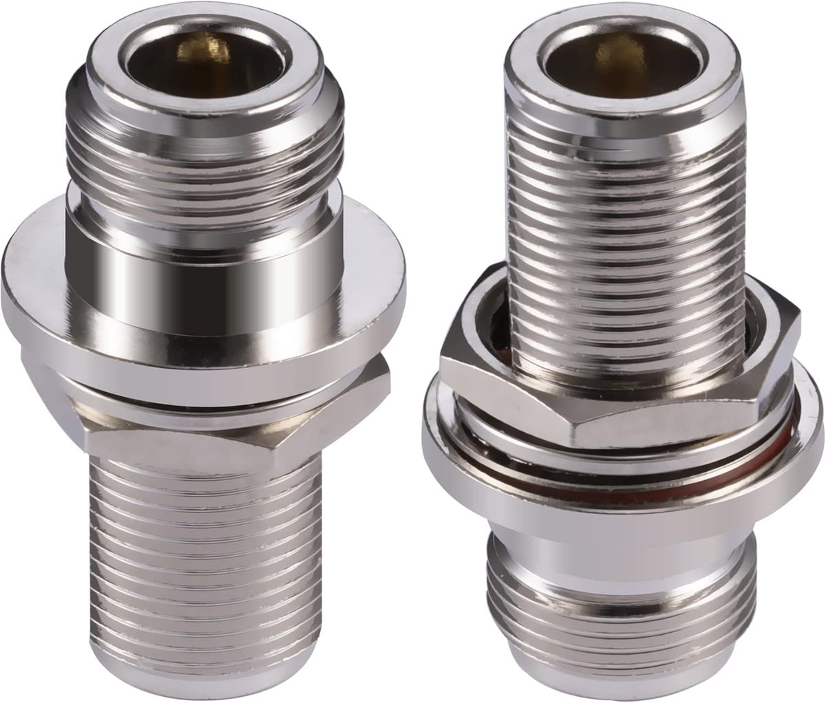 2 Stukken N Bulkhead Connector Adapter N Type Vrouwelijke naar Vrouwelijke Bulkhead Coax Kabel Adapter 50 Ohm voor CB Radio WiFi Antenne