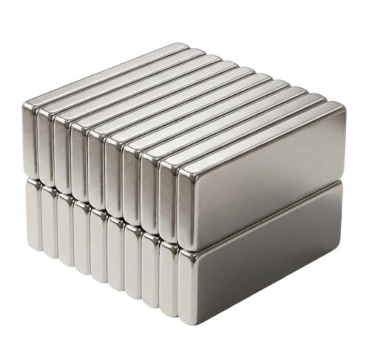 volumoon 20 stuks neodymiummagneten extra sterk, 30 x 10 x 3 mm rechthoekige neodymiummagneten, supersterke magneten voor koelkast, magneetbord, whiteboard, kantoor en doe-het-zelf-knutselen (zilver)