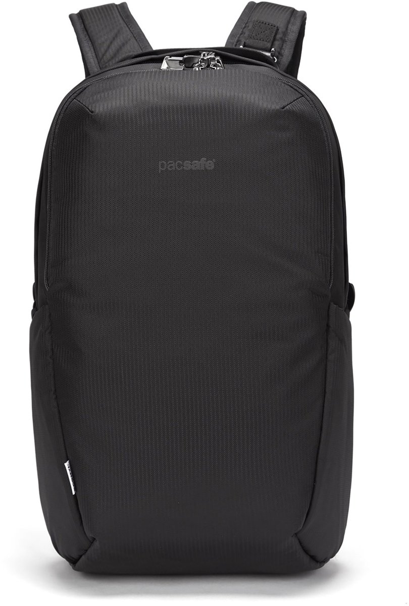 Pacsafe Backpack - 25 L - Rugzak - RFID-blokkerend - Anti-diefstal - PopNLock veiligheidsclip - Geschikt voor 13-inch laptop - Beveiligde Reistas - Zwart