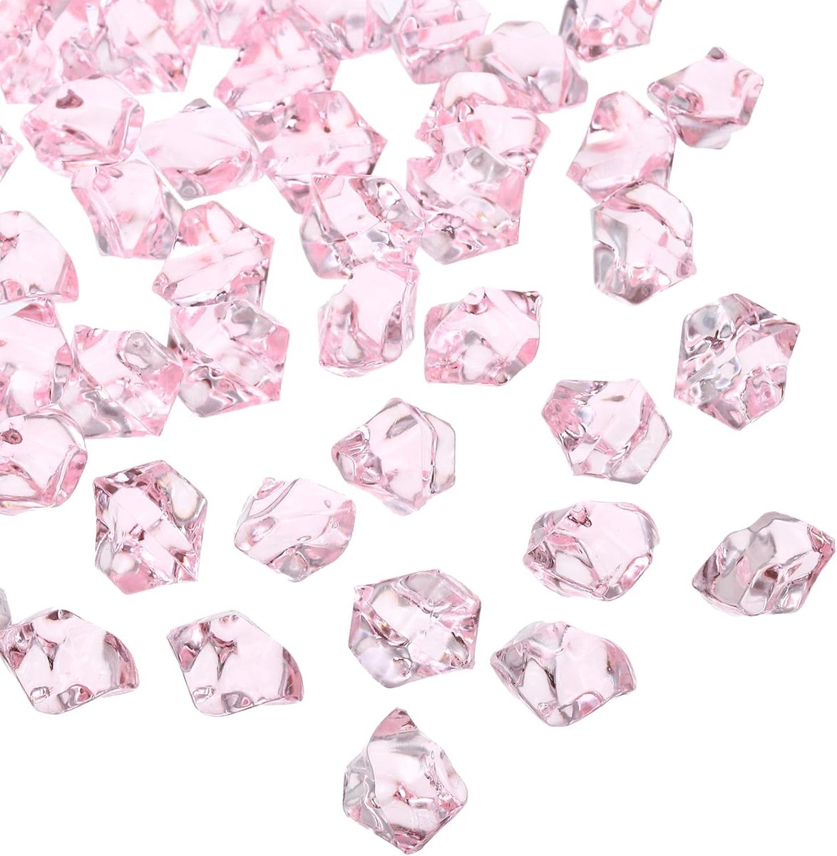 800 stuks Fake Ice Rocks acryl roze rode kristallen edelstenen glinsterende crushed ice fonkelende nep-diamanten voor vazenvullers
