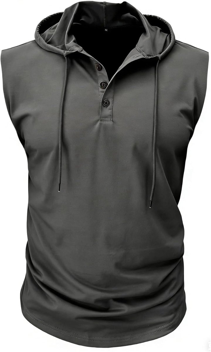 Atletische hoodie met korte mouwen voor heren, modieuze pullover voor fitness, shirt met capuchon, knoopsluiting, zomerse sweater, lichte hippe hikeshirts voor heren, boksen, trektochten